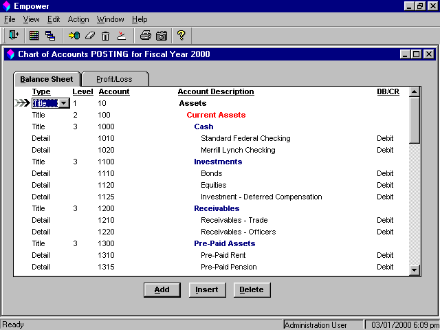 Chart of Accounts